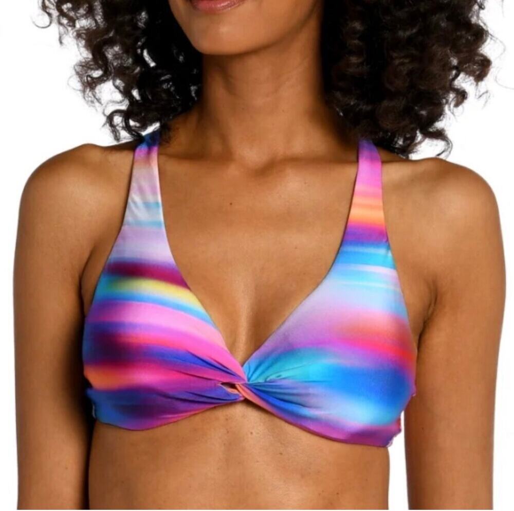 La Blanca Bikini Top Size 8 NWT Sunset Shores Underwire Convertible Strap Swim